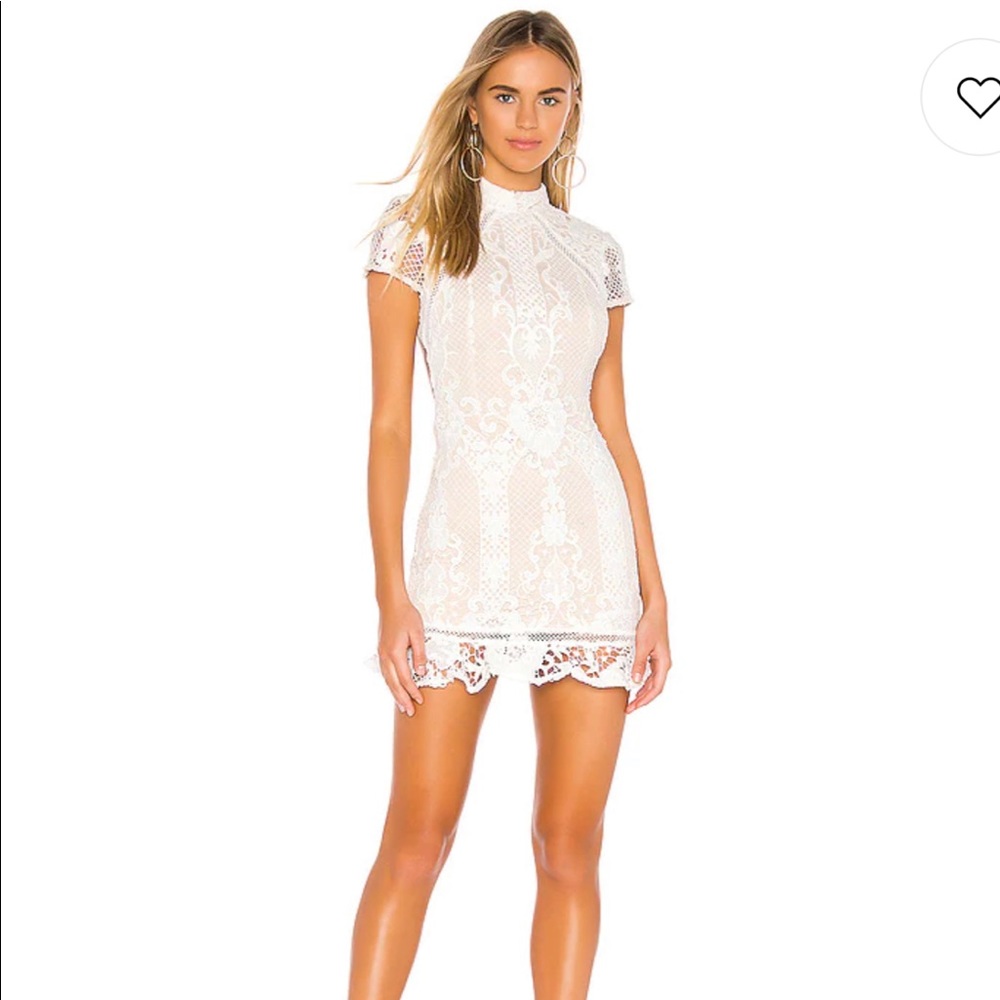 Brianna Open Back Dress in White (Superdown)